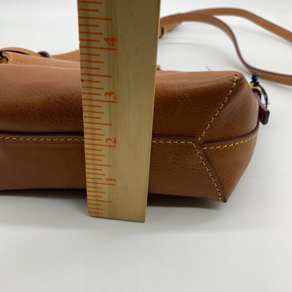Dooney & Bourke Saddle Crossbody Bag Florentine Leather Brown Natural Purse - Picture 11 of 16